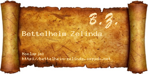 Bettelheim Zelinda névjegykártya